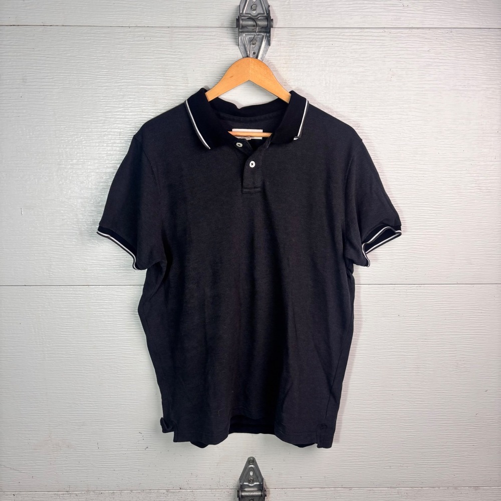 Aeropostale Black Polo XL White Trim Preppy Y2K Style